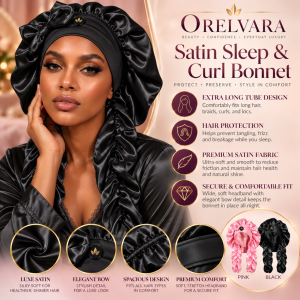 The Orelvara Satin Sleep & Curl Bonnet
