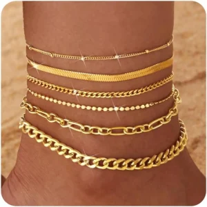 The Orelvara Riviera Layered Anklet Set